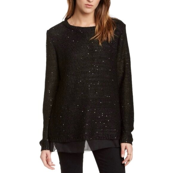 NWT Tunic Sweater Sz. L Black Knit Bows Layered Sequin Whimsigoth Gothic Witch - Picture 11 of 11